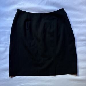 VTG Amanda Smith Petites Black Skirt Size 6P Above Knee 40% Wool Classic Zipper